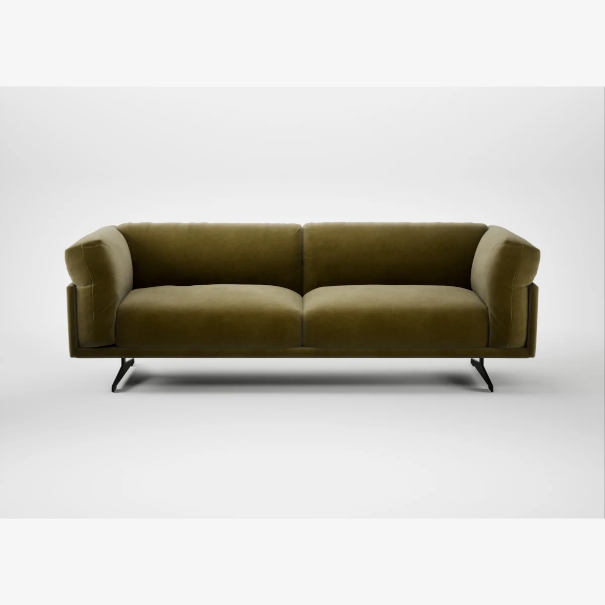 Heal's Novara 4 Seater Sofa Smart Luxe Velvet Peridot Black Feet – image 1