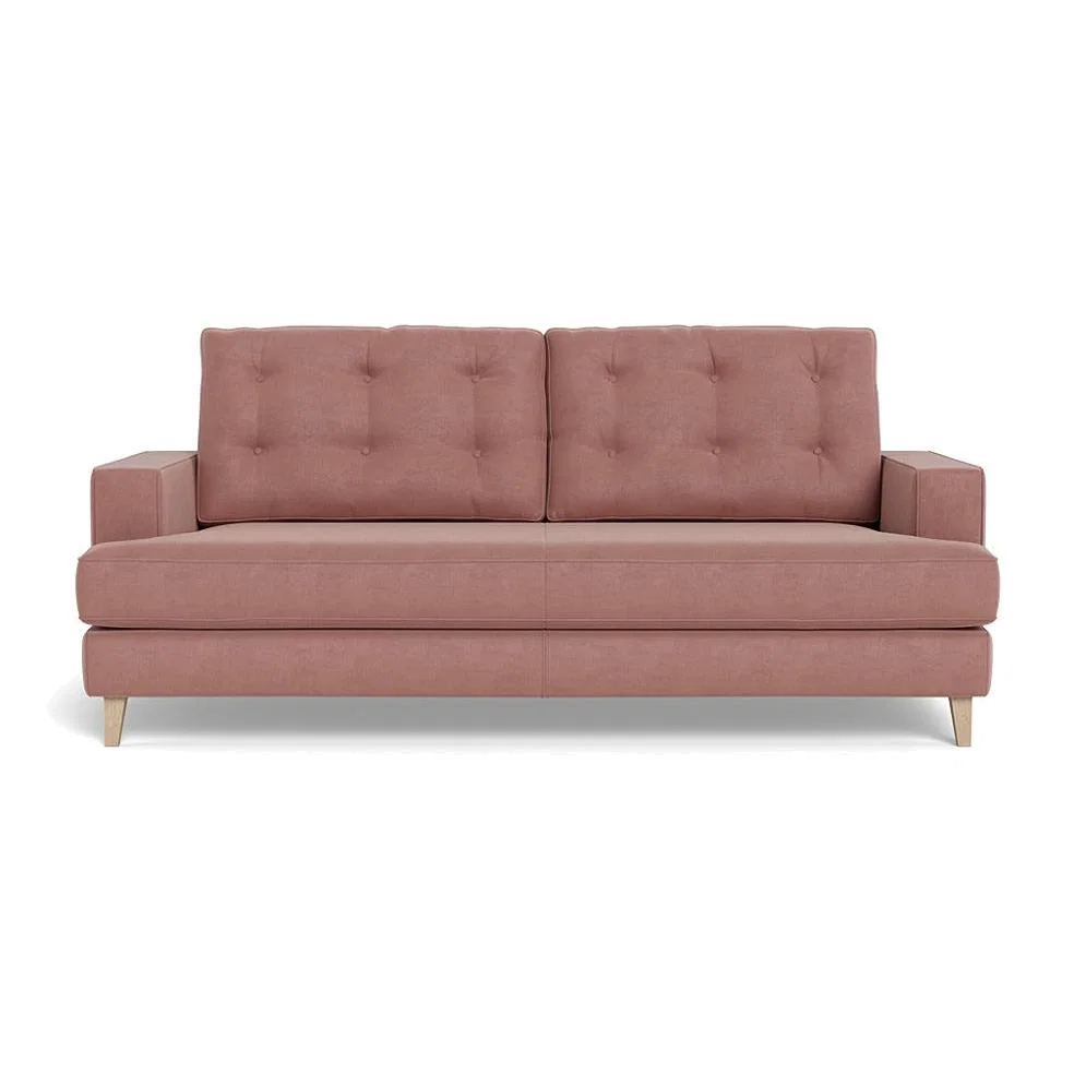 Heal's Mistral 3 Seater Sofa Smart Luxe Velvet Dusky Pink Natural Beech Feet – image 1