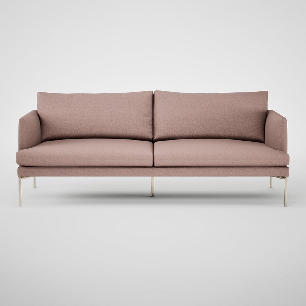Heal's Matera 3 Seater Sofa Siena Cotton Dusky Pink Stainless Steel Foot – image 2