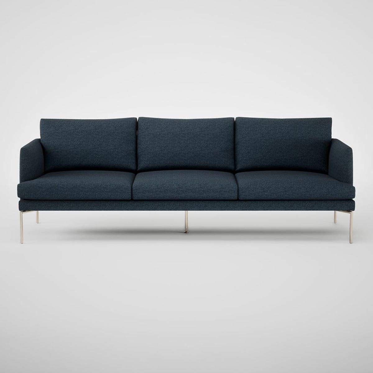 Heal's Matera 4 Seater Sofa Siena Cotton Deep Sea Stainless Steel Foot – image 2