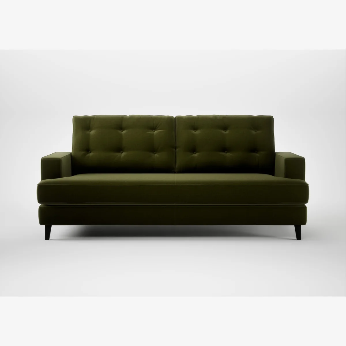 Heal's Mistral 3 Seater Sofa Cotton Velvet Evergreen Black Feet – image 1