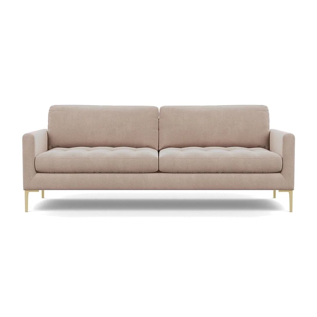 Heal's Eton 4 Seater Sofa Smart Cotton Linen Indigo Brass Feet – image 1