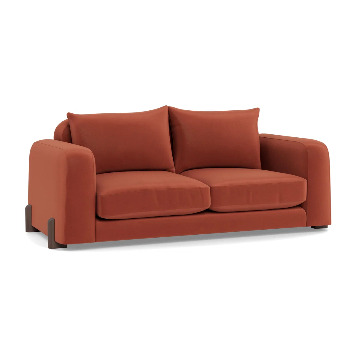 Heal's Nuvola 2 Seater Sofa Smart Luxe Velvet Tawny Black Feet – image 1