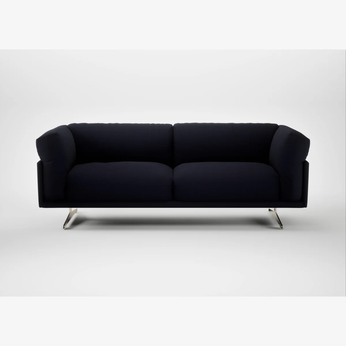 Heal's Novara 3 Seater Sofa Boucle Indigo Stainless Steel Feet – image 1