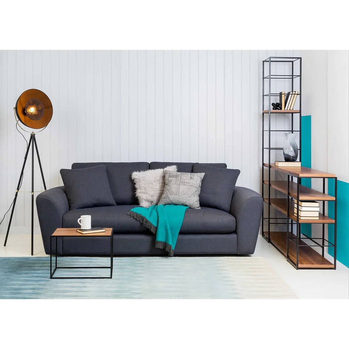 Heal's Snooze 5 Seater Sofa Wool Velvet Camel Black Feet – image 3