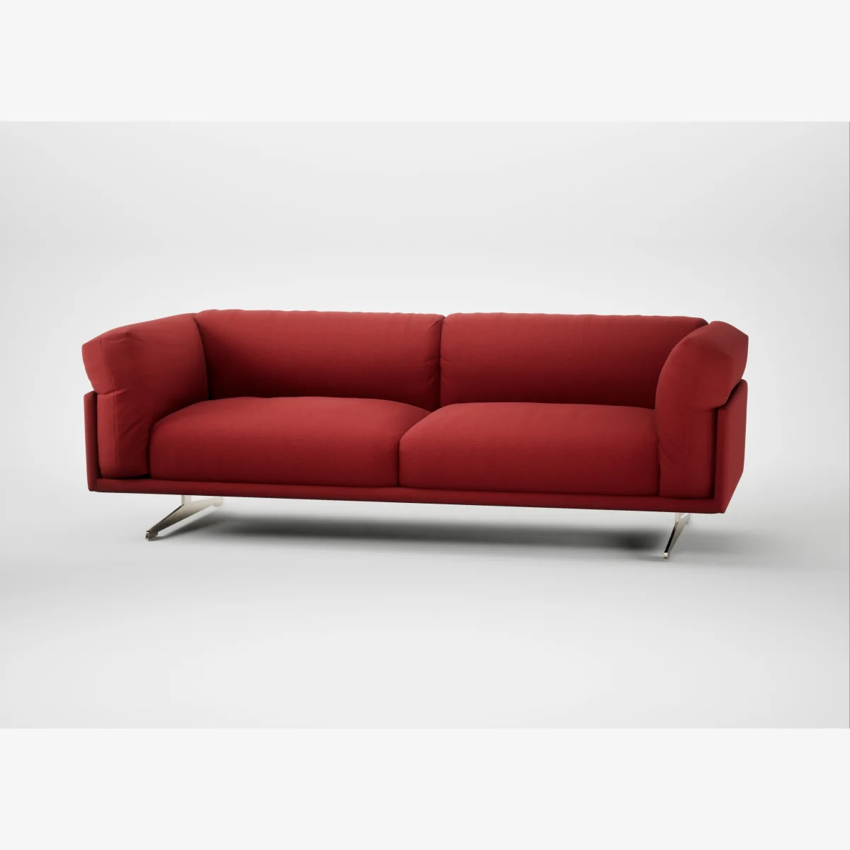 Heal's Novara 4 Seater Sofa Melton Wool Red Oxide Stainless Steel Feet – image 1