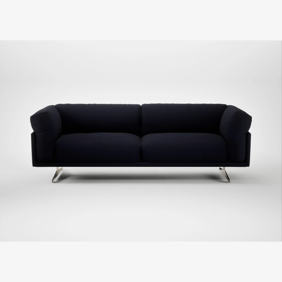 Heal's Novara 4 Seater Sofa Boucle Indigo Stainless Steel Feet – image 1