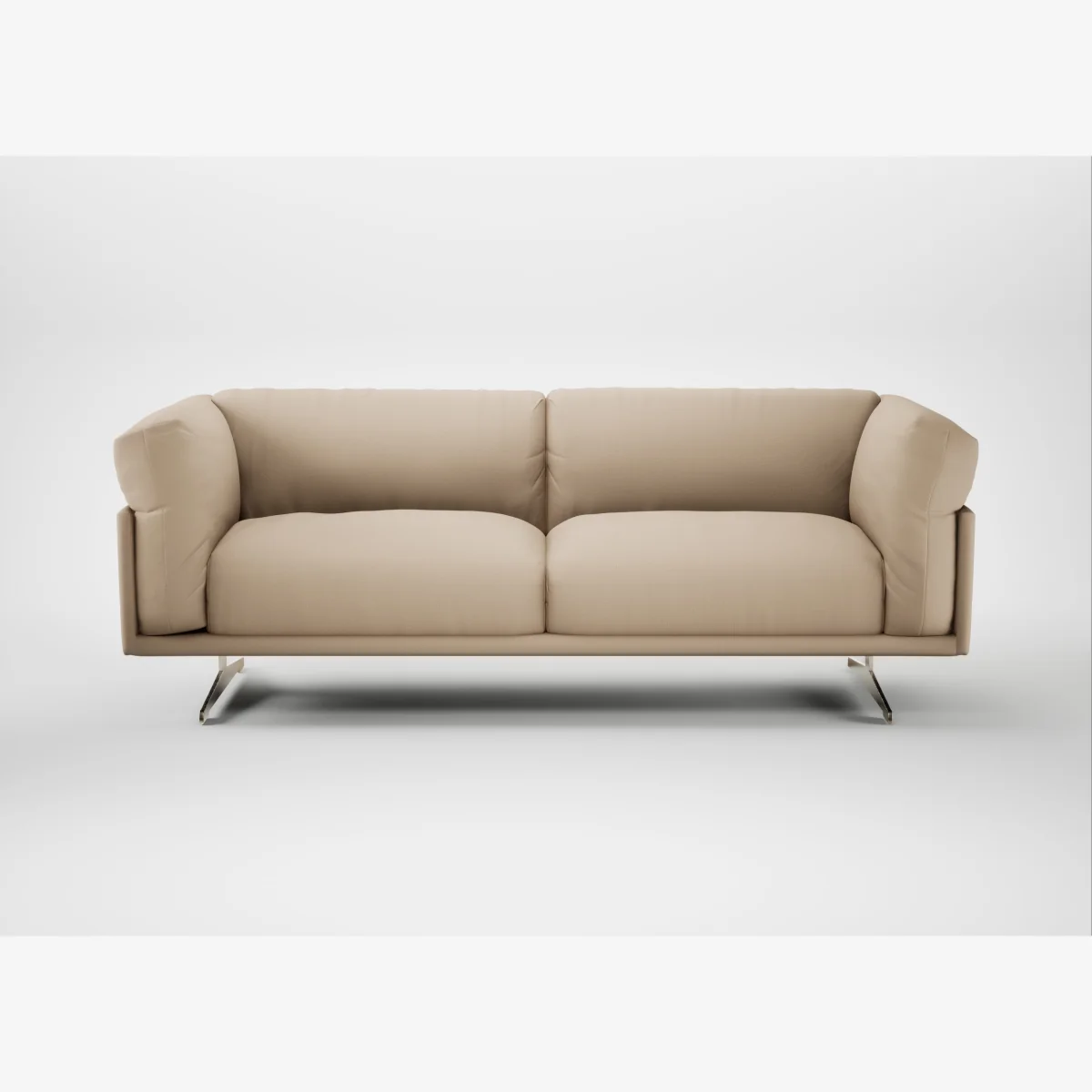 Heal's Novara 3 Seater Sofa Smart Cotton Linen Rice Stainless Steel Feet – image 1