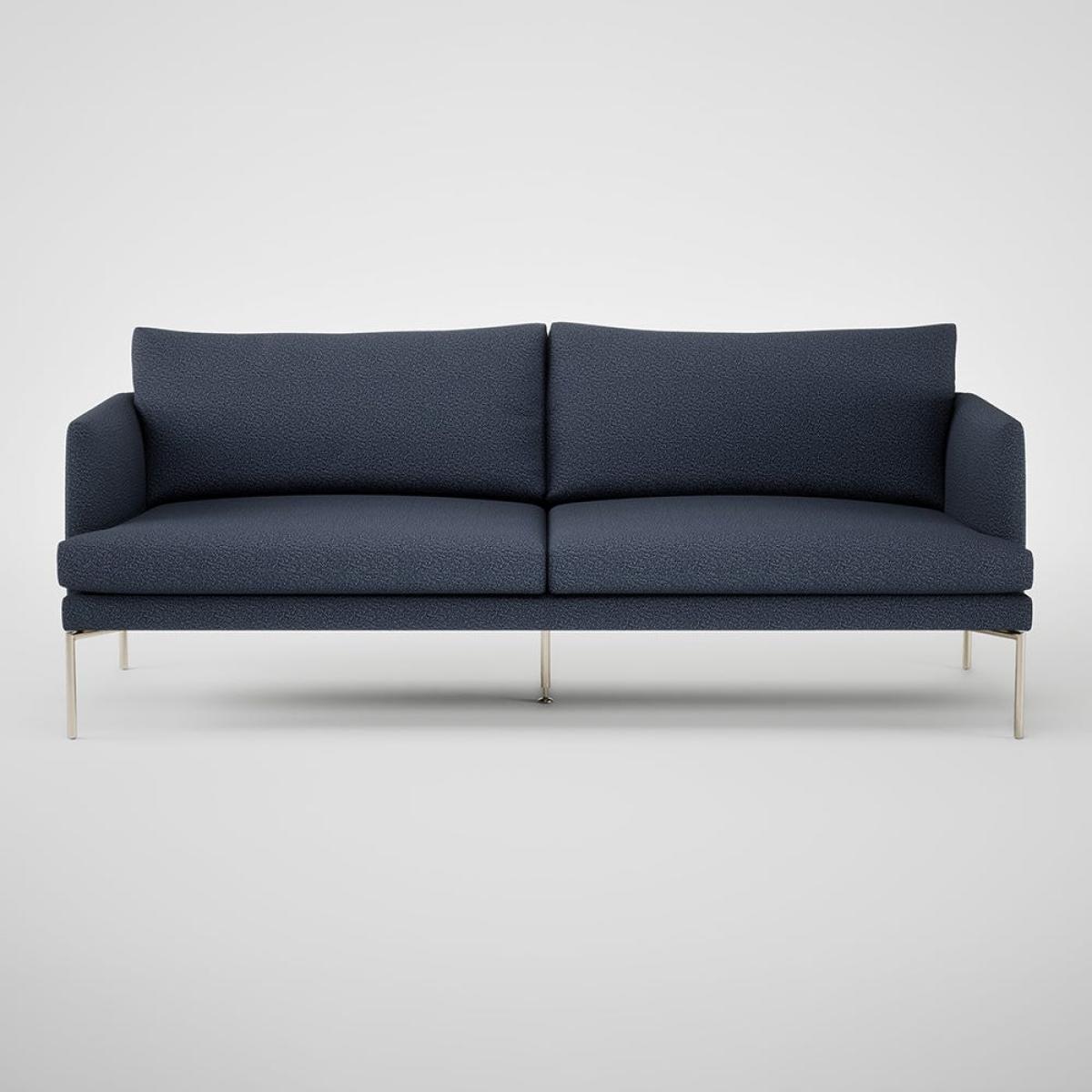Heal's Matera 3 Seater Sofa Loop Boucle Navy Stainless Steel Foot – image 2