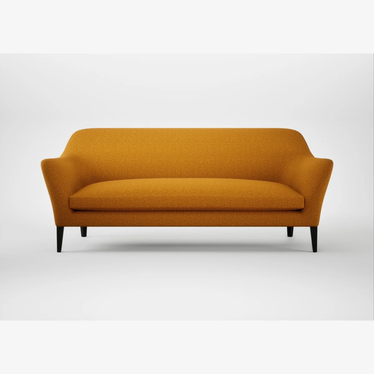 Heal's Wallis 4 Seater Sofa Loop Twill Ochre Black Feet