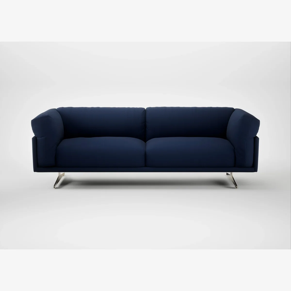 Heal's Novara 4 Seater Sofa Smart Cotton Linen Indigo Stainless Steel Feet – image 1