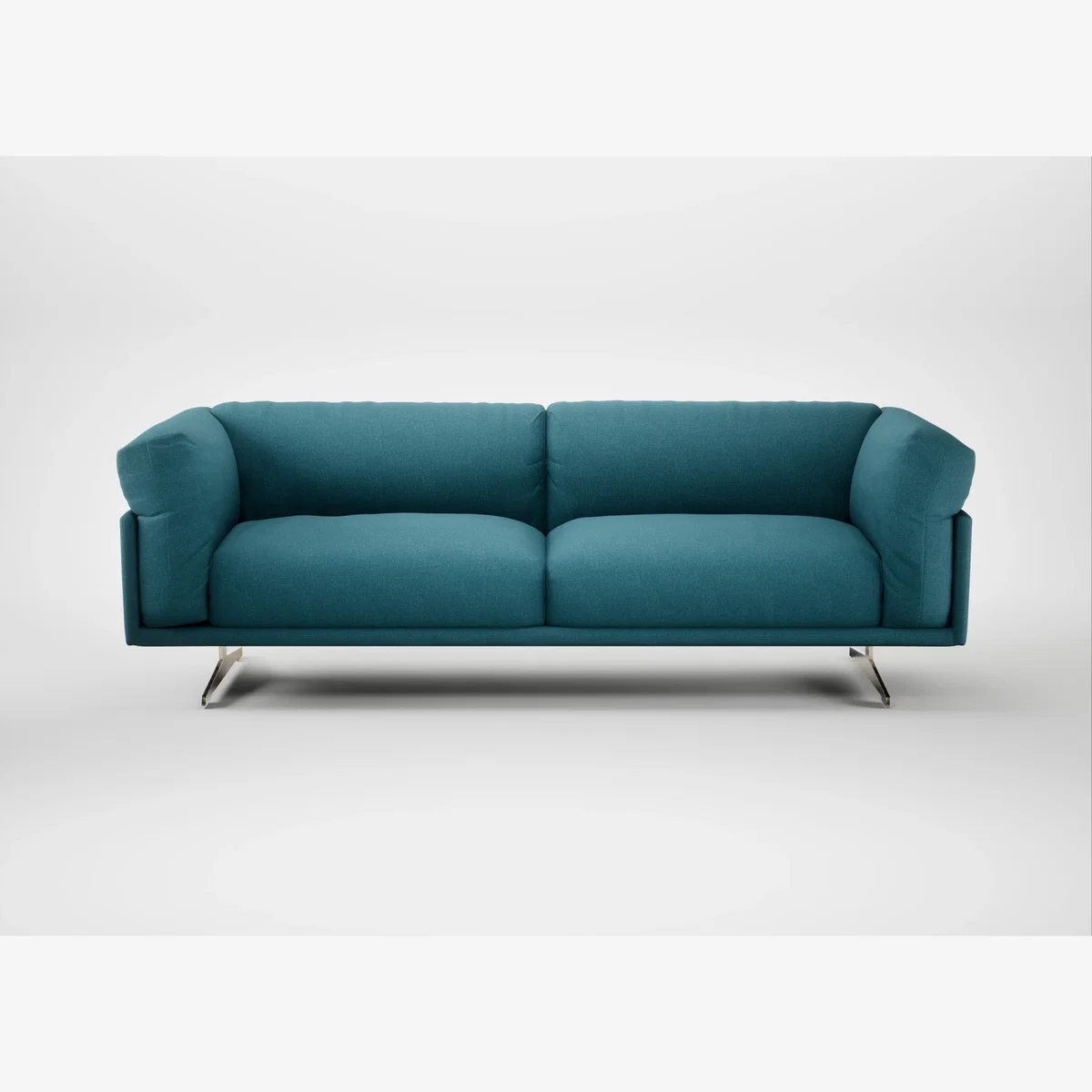 Heal's Novara 4 Seater Sofa Brushed Cotton Cadet Stainless Steel Feet – image 1