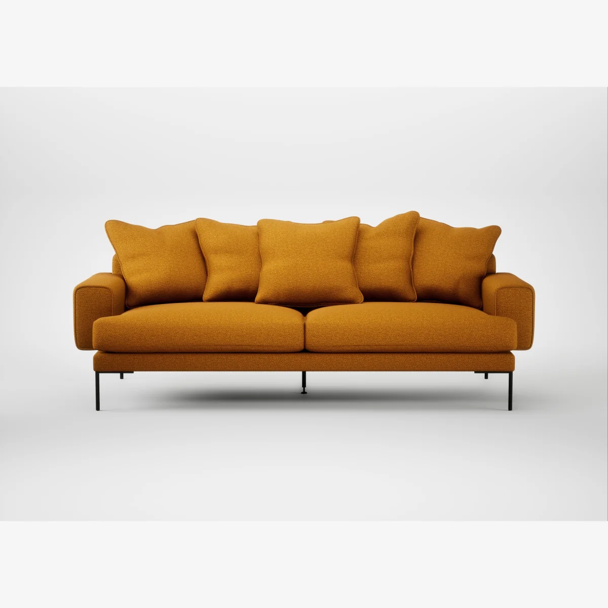 Heal's Torrington 4 Seater Sofa Loop Twill Ochre Black Feet – image 1