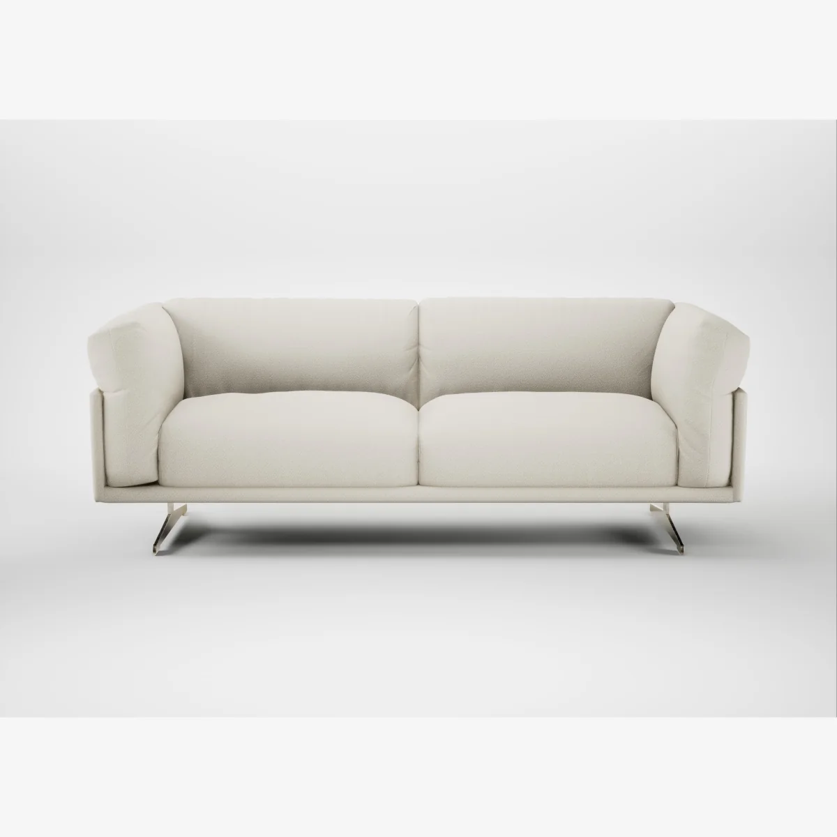 Heal's Novara 3 Seater Sofa Chunky Boucle Ecru Stainless Steel Feet – image 1