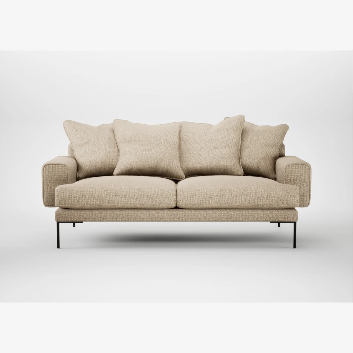 Heal's Torrington 3 Seater Sofa Loop Twill Fossil Black Feet – image 1