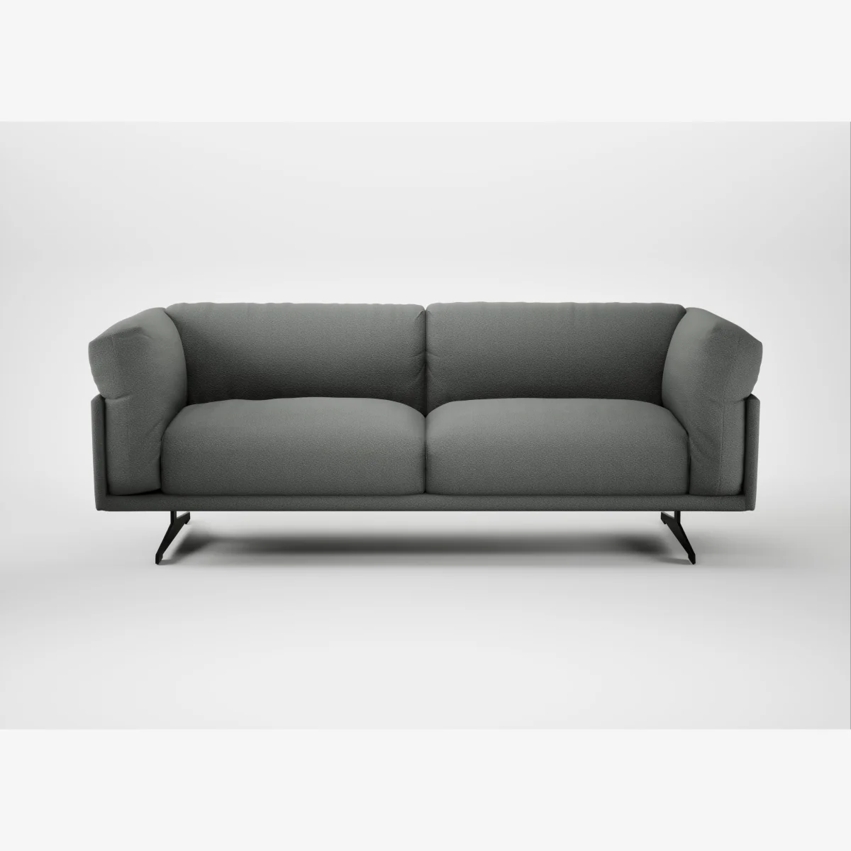 Heal's Novara 3 Seater Sofa Boucle Steel Black Feet – image 1