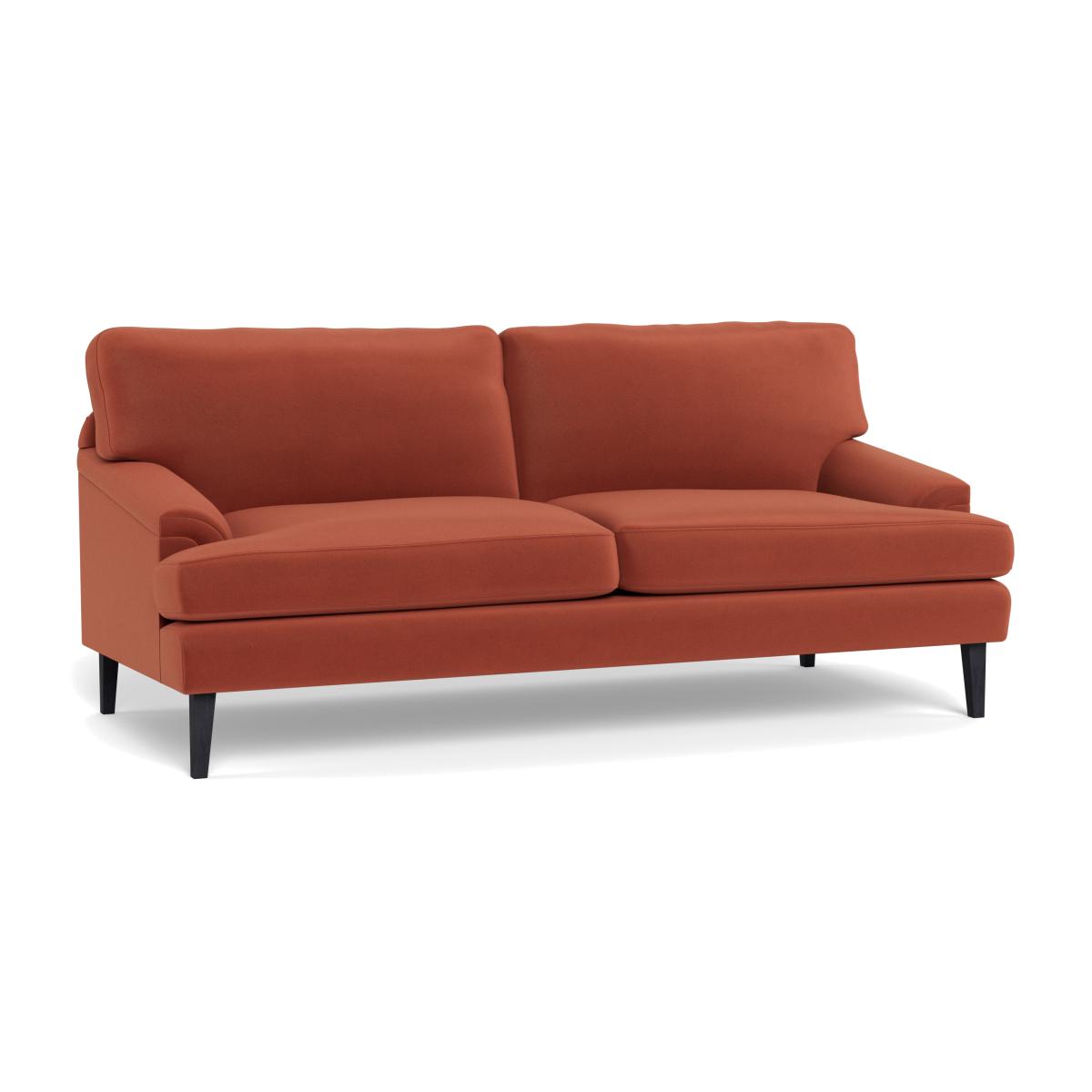 Heal's Stanton 3 Seater Sofa Smart Luxe Velvet Tawny Walnut Stained Feet – image 1
