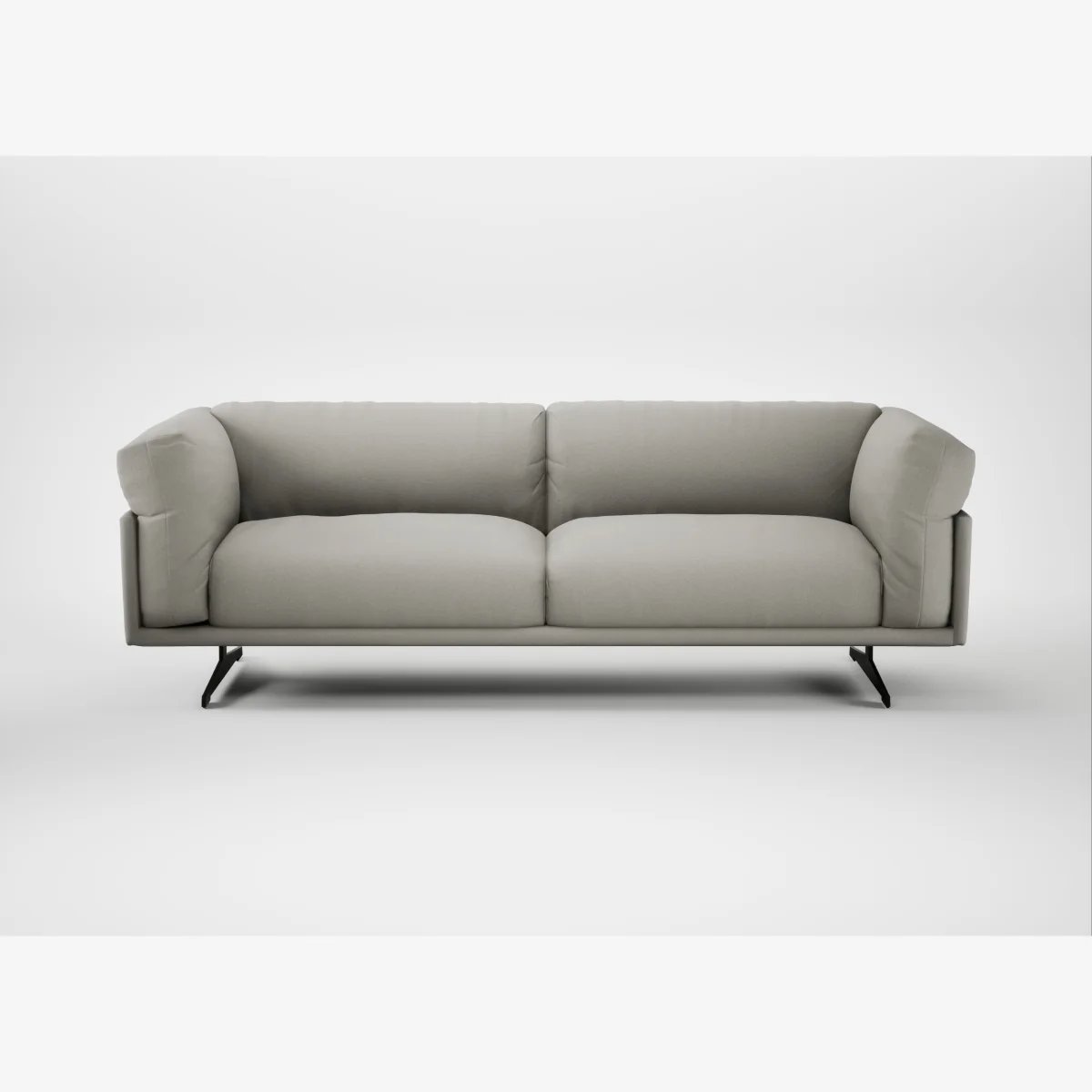 Heal's Novara 4 Seater Sofa Melton Wool Limestone Black Feet – image 1