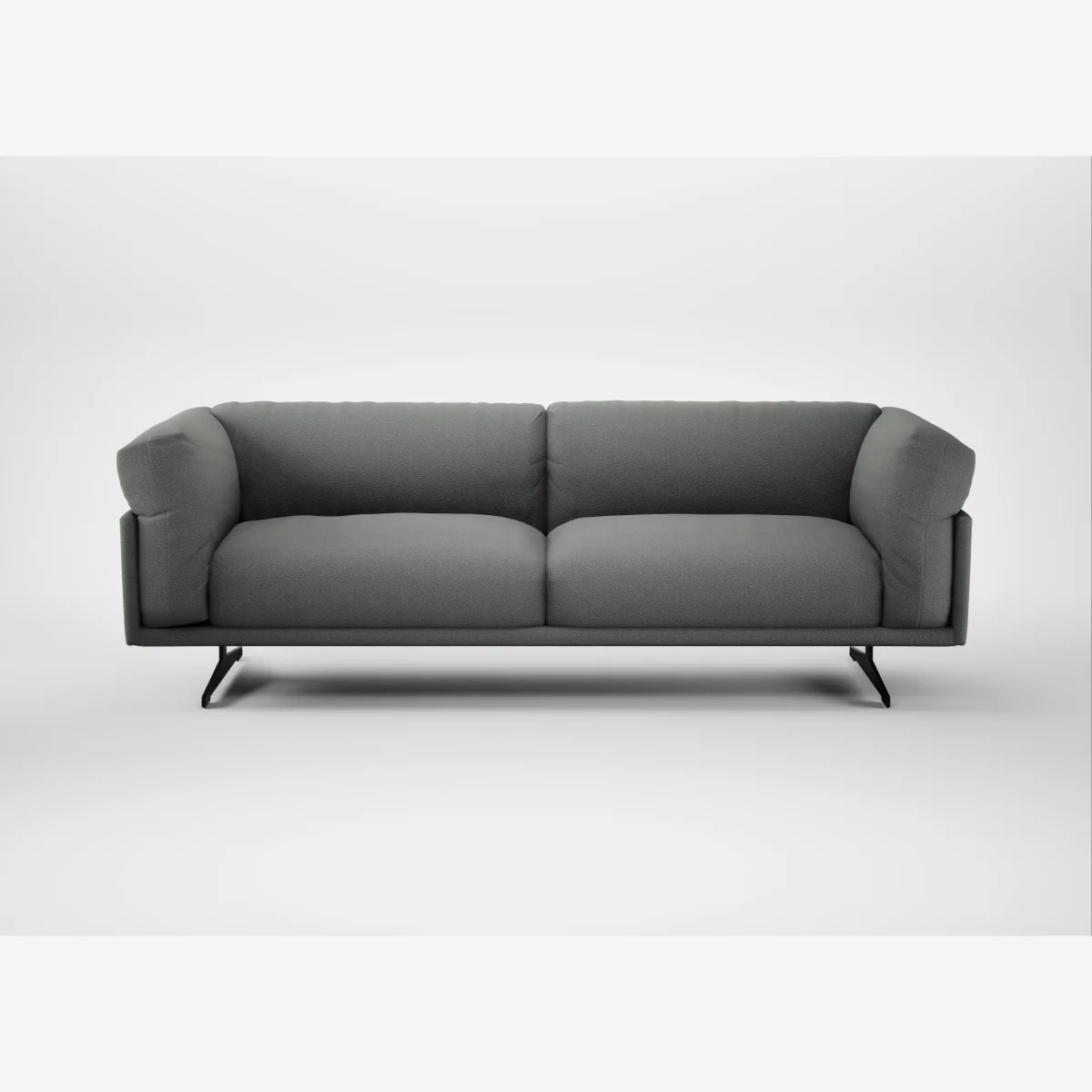 Heal's Novara 4 Seater Sofa Boucle Steel Black Feet – image 1