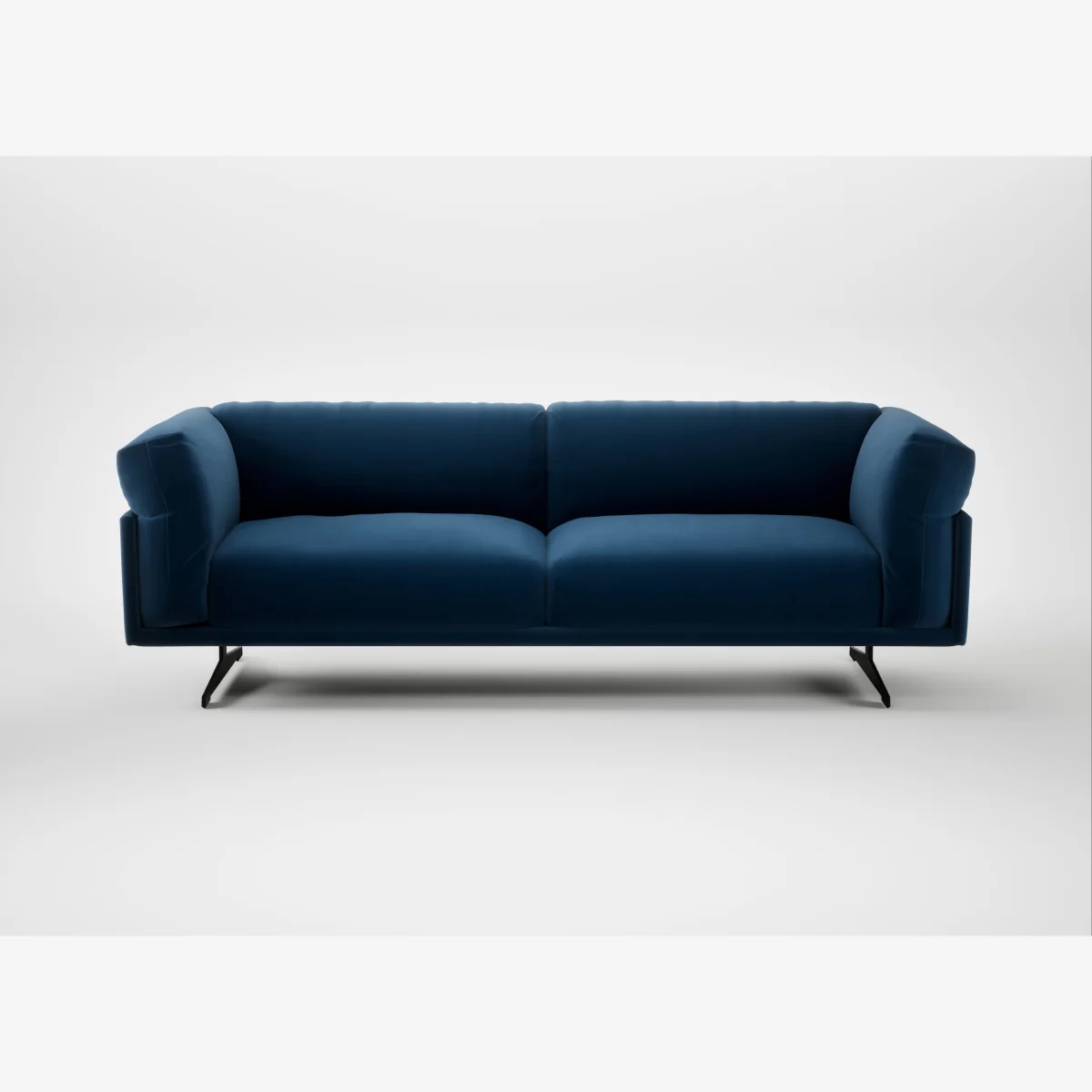 Heal's Novara 4 Seater Sofa Smart Velvet Petrol Black Feet – image 1