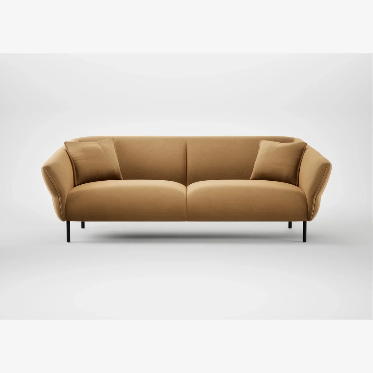 Heal's Alto 4 Seater Sofa Wool Velvet Camel Black Feet – image 1