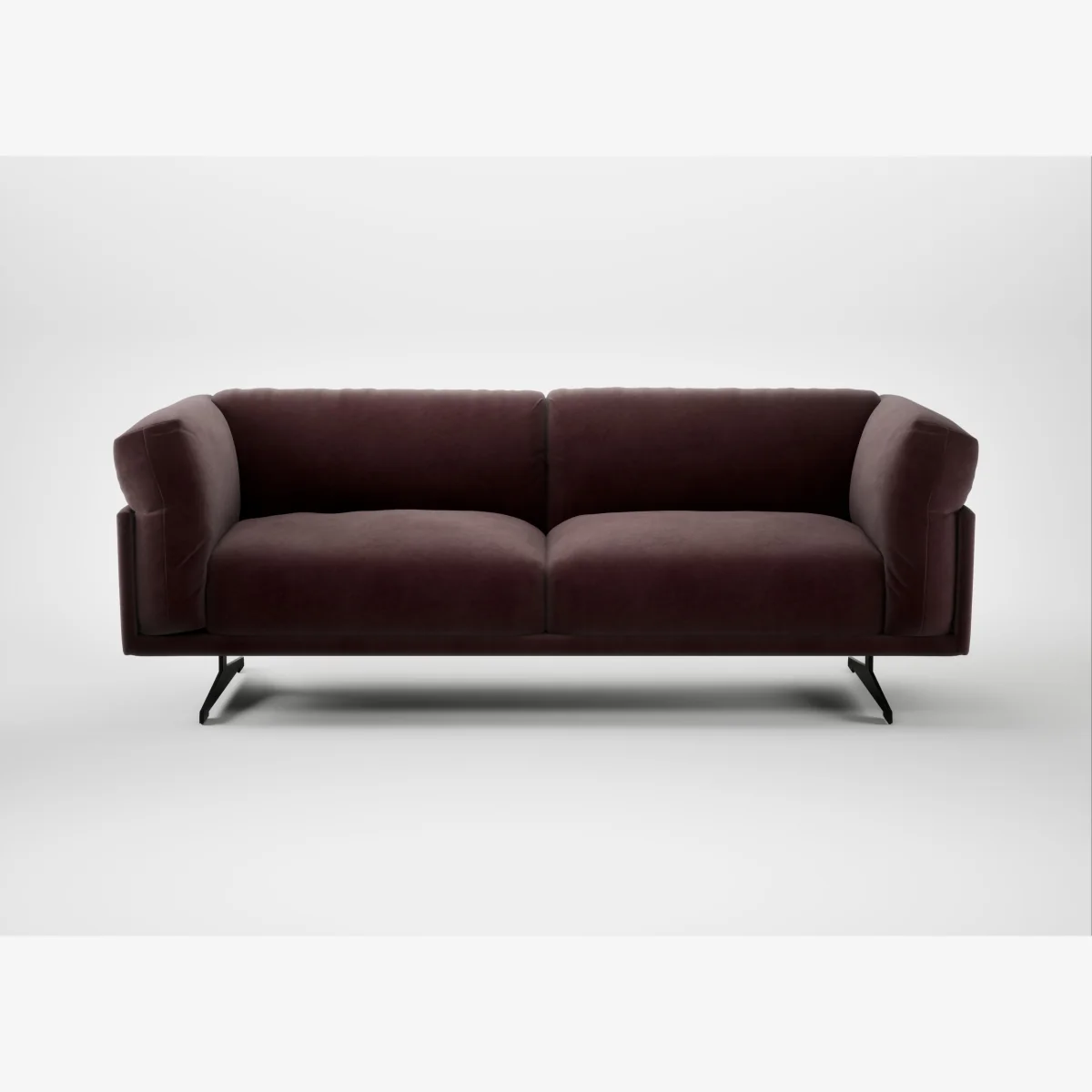 Heal's Novara 3 Seater Sofa Smart Luxe Velvet Acorn Black Feet – image 1