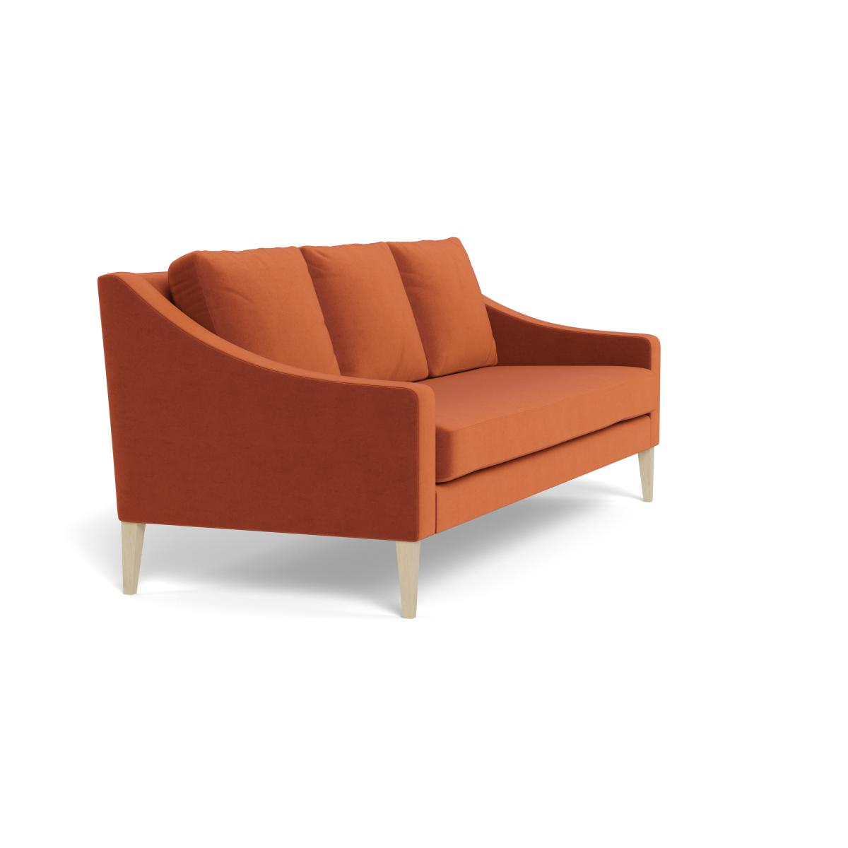 Heal's Richmond 4 Seater Sofa Velvet Russet Walnut Stained Feet – image 2
