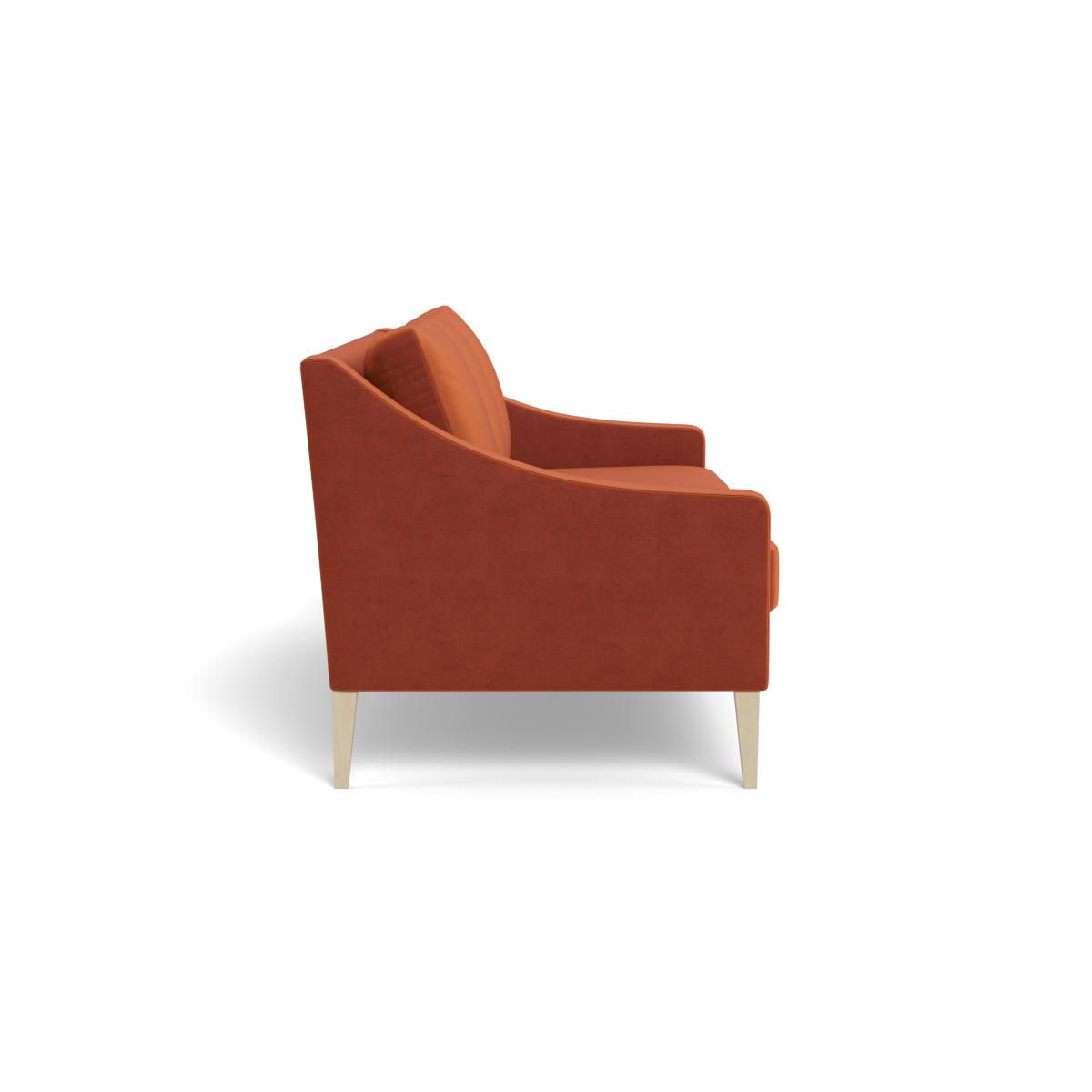 Heal's Richmond 4 Seater Sofa Velvet Russet Walnut Stained Feet – image 3