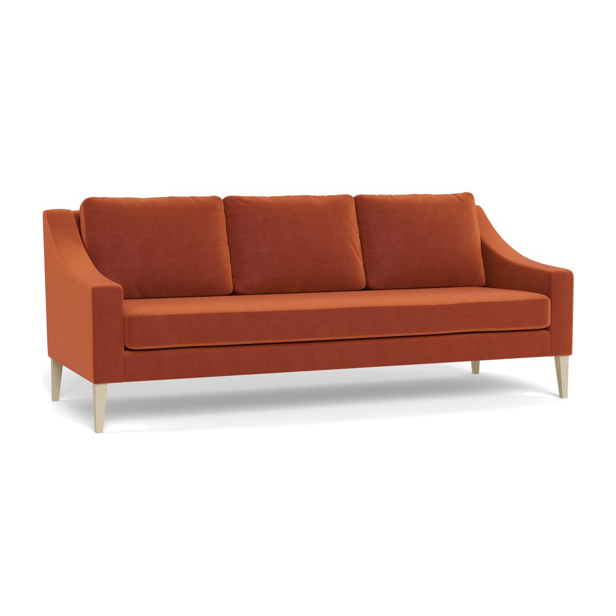 Heal's Richmond 4 Seater Sofa Velvet Russet Walnut Stained Feet – image 1
