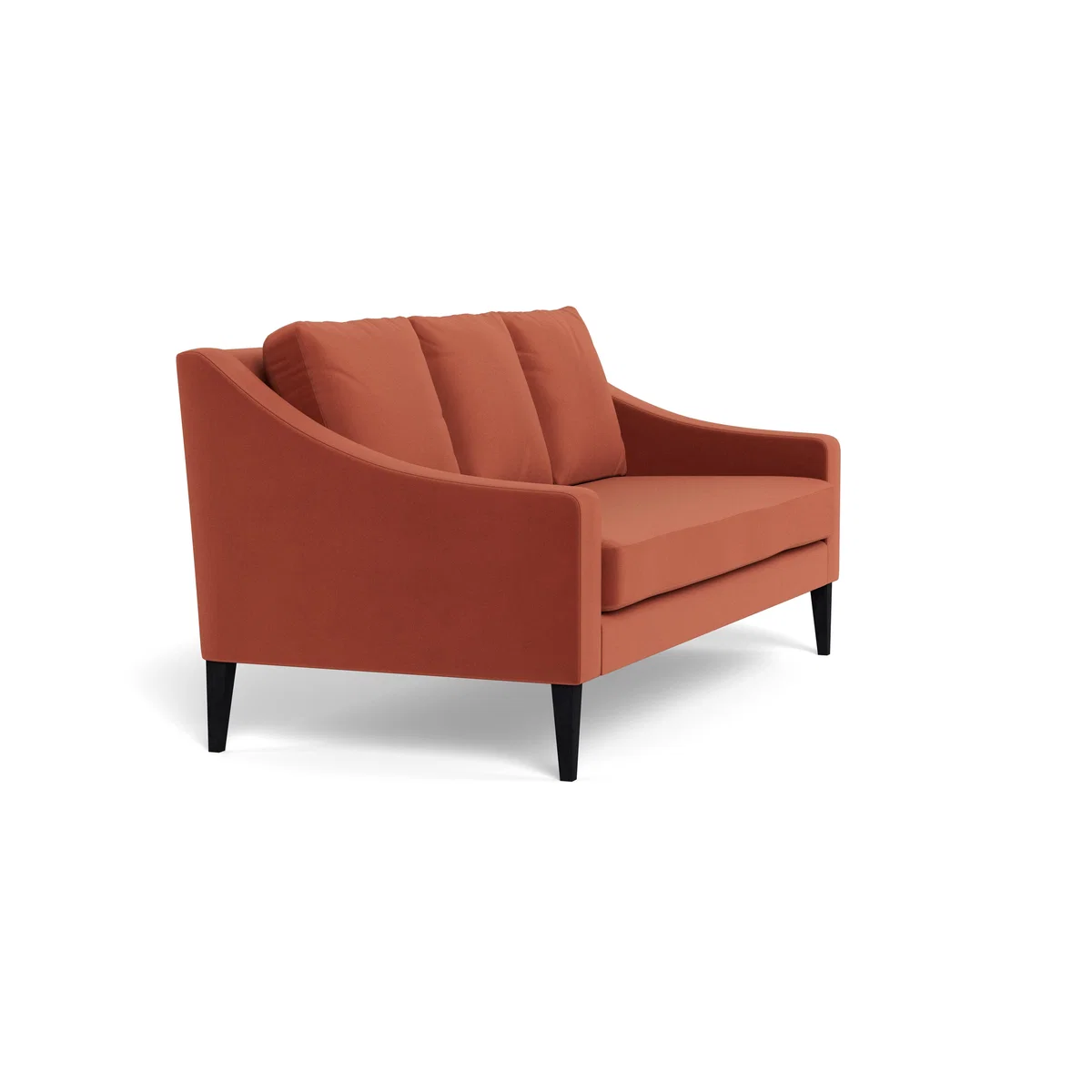 Heal's Richmond 3 Seater Sofa Smart Luxe Velvet Tawny Walnut Stained Feet – image 2