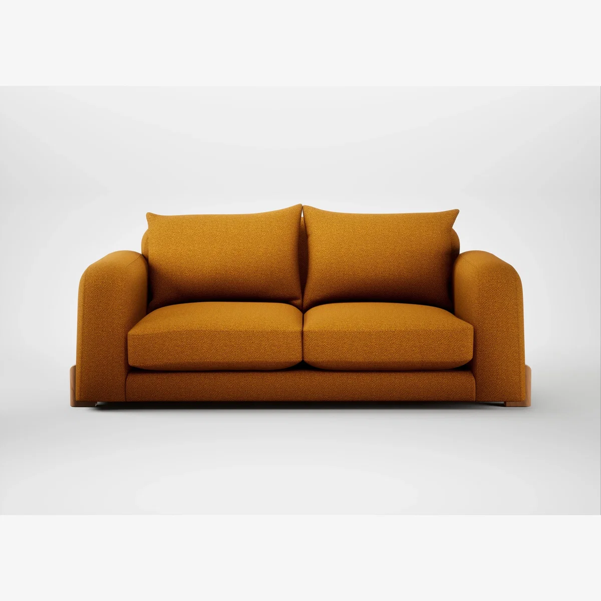 Heal's Nuvola 3 Seater Sofa Loop Twill Ochre Natural Feet