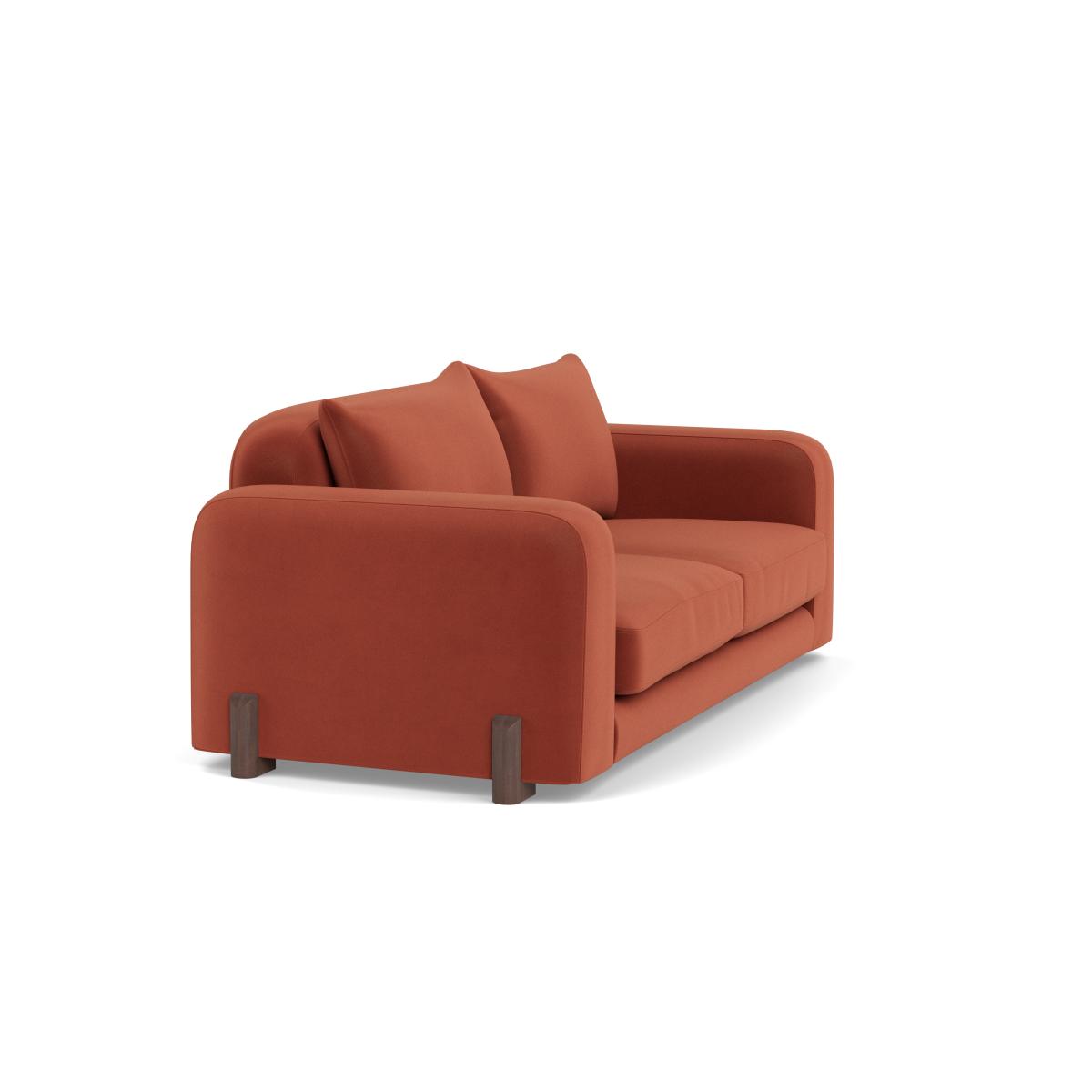 Heal's Nuvola 3 Seater Sofa Smart Luxe Velvet Tawny Walnut Stained Feet – image 2
