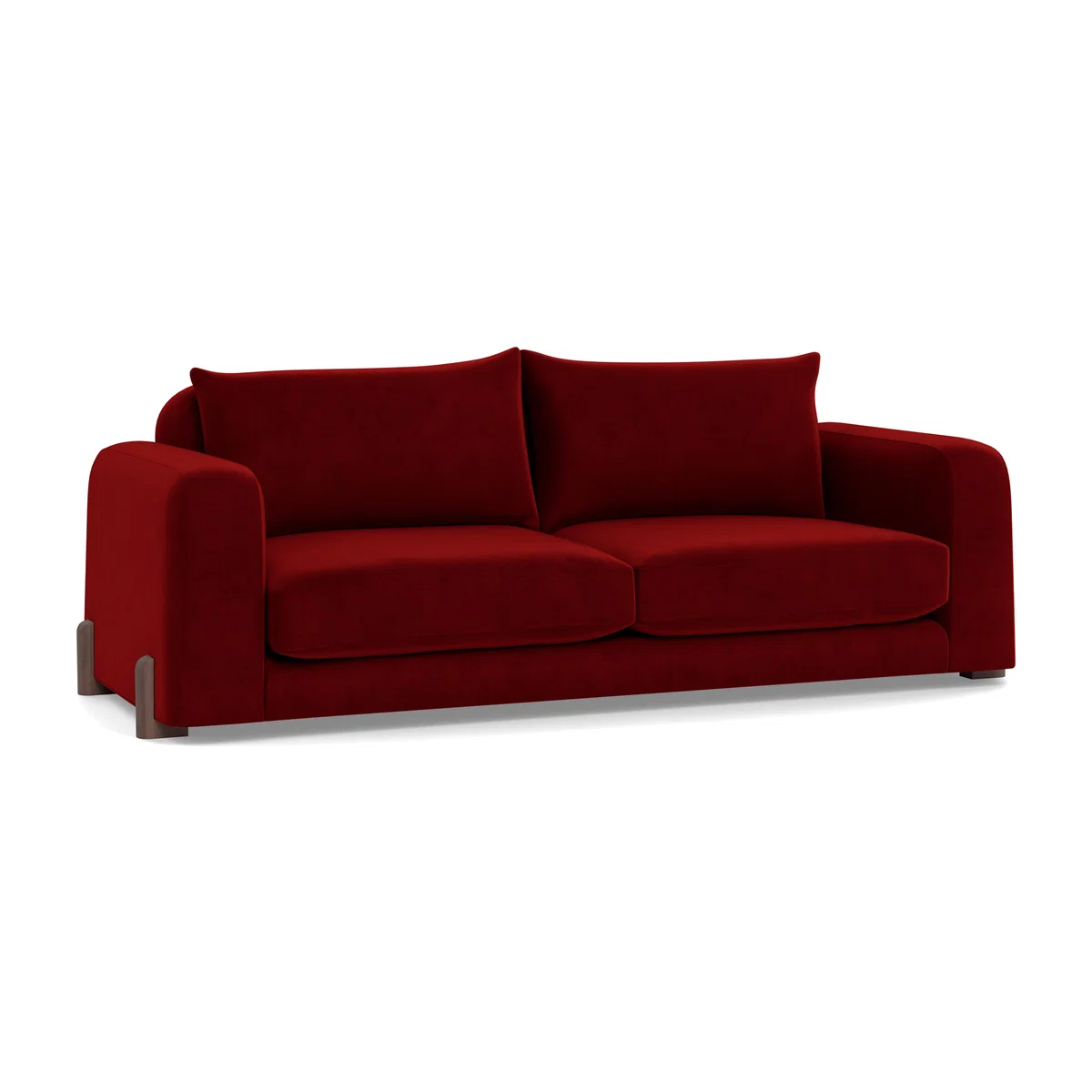 Heal's Nuvola 4 Seater Sofa Smart Luxe Velvet Mulberry Black Beech Feet – image 1