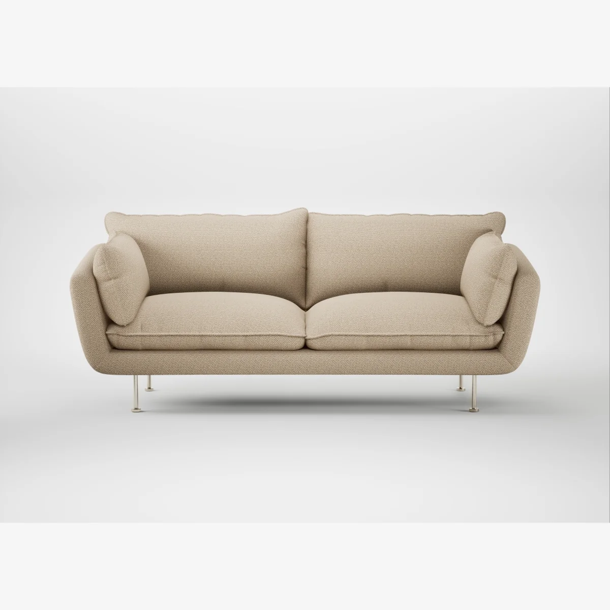 Heal's Allora 3 Seater Sofa Loop Twill Fossil Stainless Steel Feet – image 1