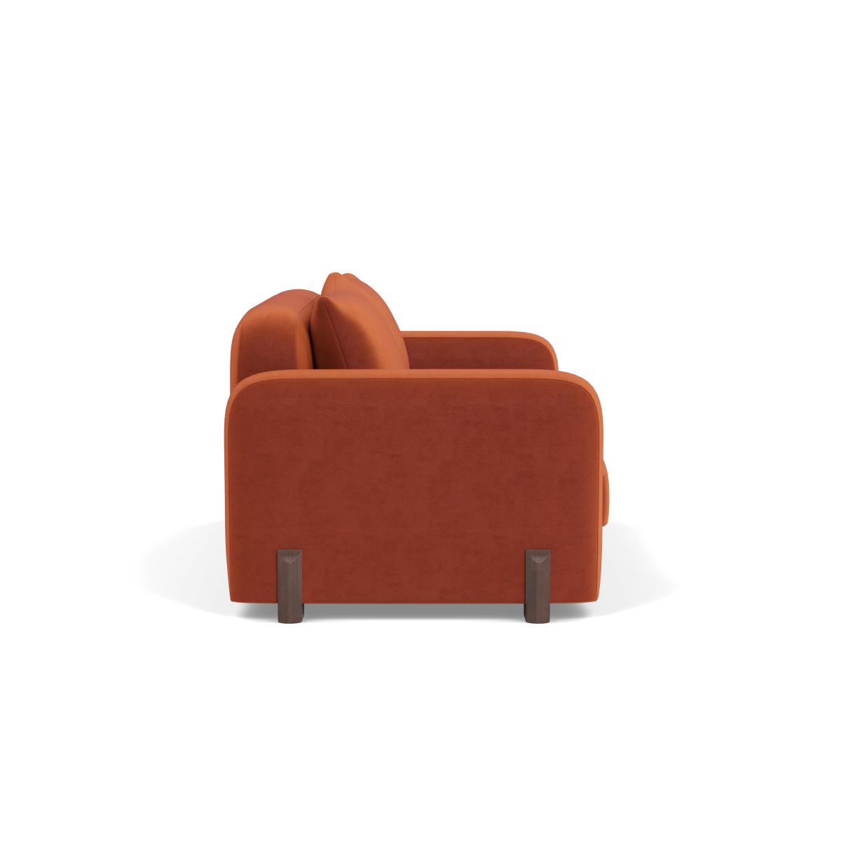 Heal's Nuvola 2 Seater Sofa Velvet Russet Black Feet – image 3