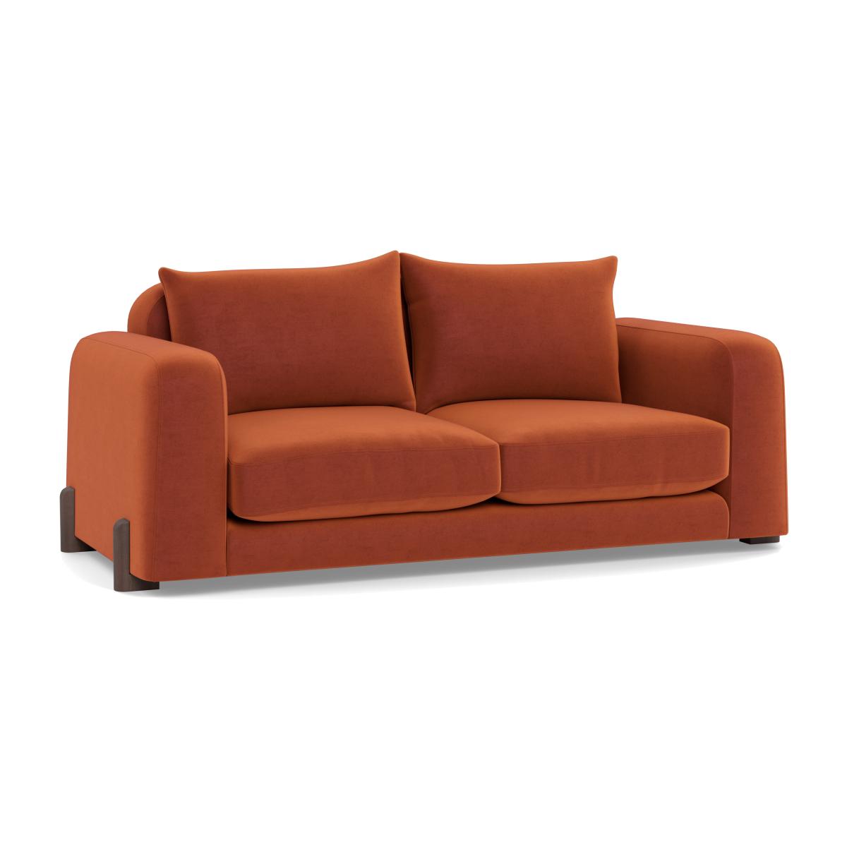 Heal's Nuvola 2 Seater Sofa Velvet Russet Black Feet – image 1