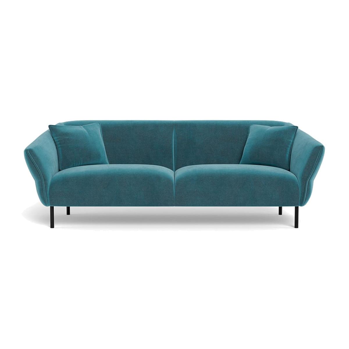 Heal's Alto 4 Seater Sofa Smart Luxe Velvet Airforce Blue Black Feet – image 1