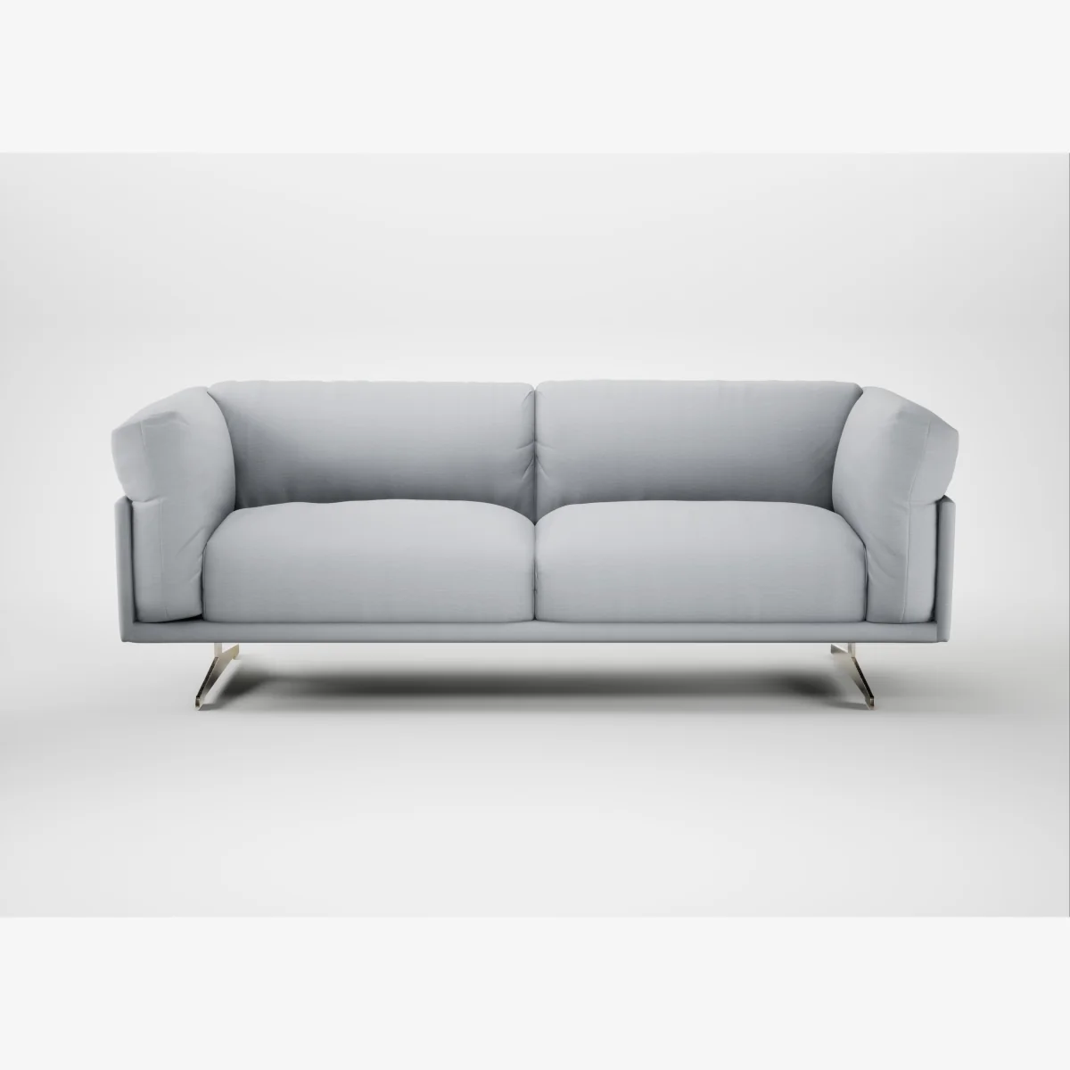 Heal's Novara 3 Seater Sofa Broad Weave Tin Stainless Steel Feet – image 1