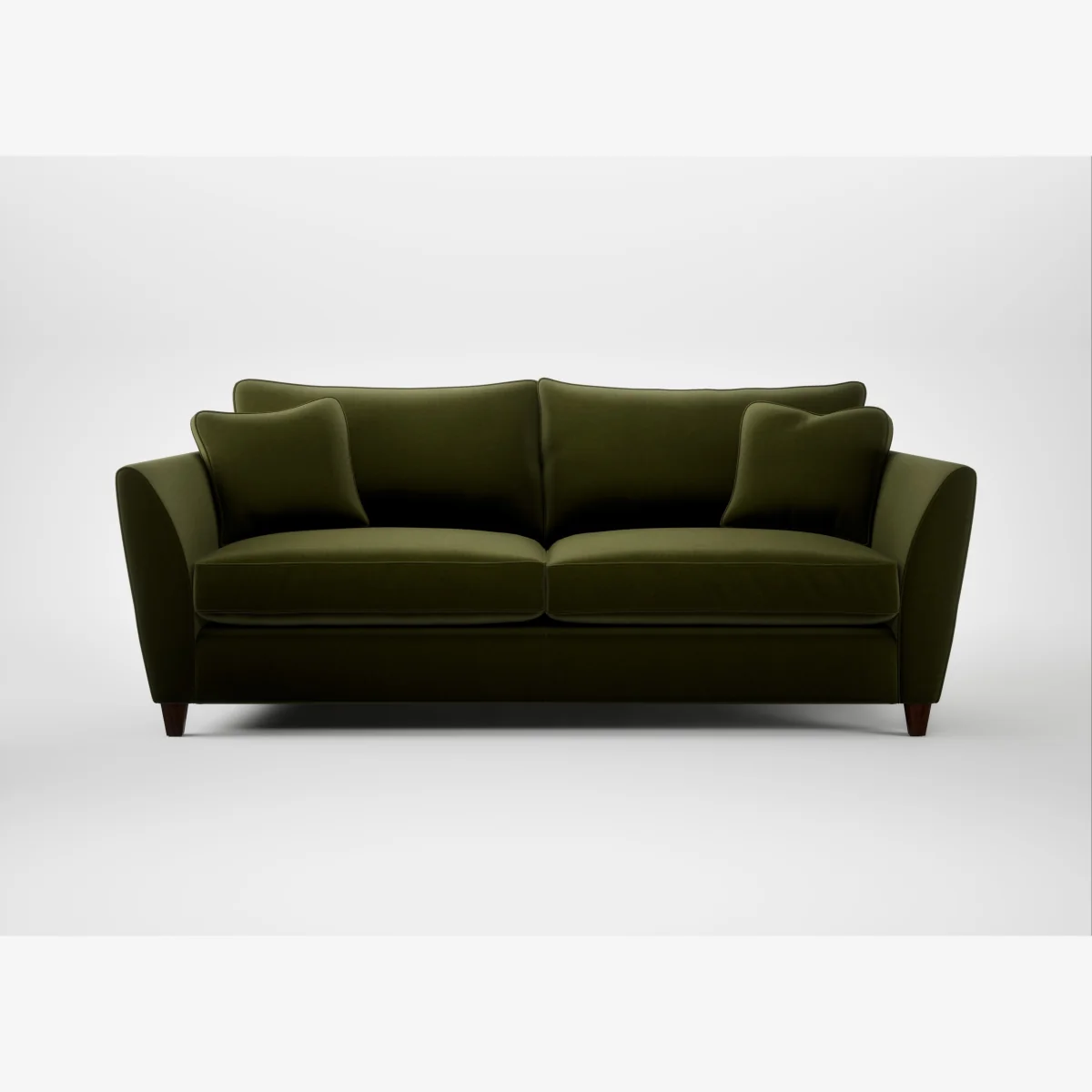 Heal's Torino 4 Seater Sofa Cotton Velvet Evergreen Walnut Stained Feet – image 1