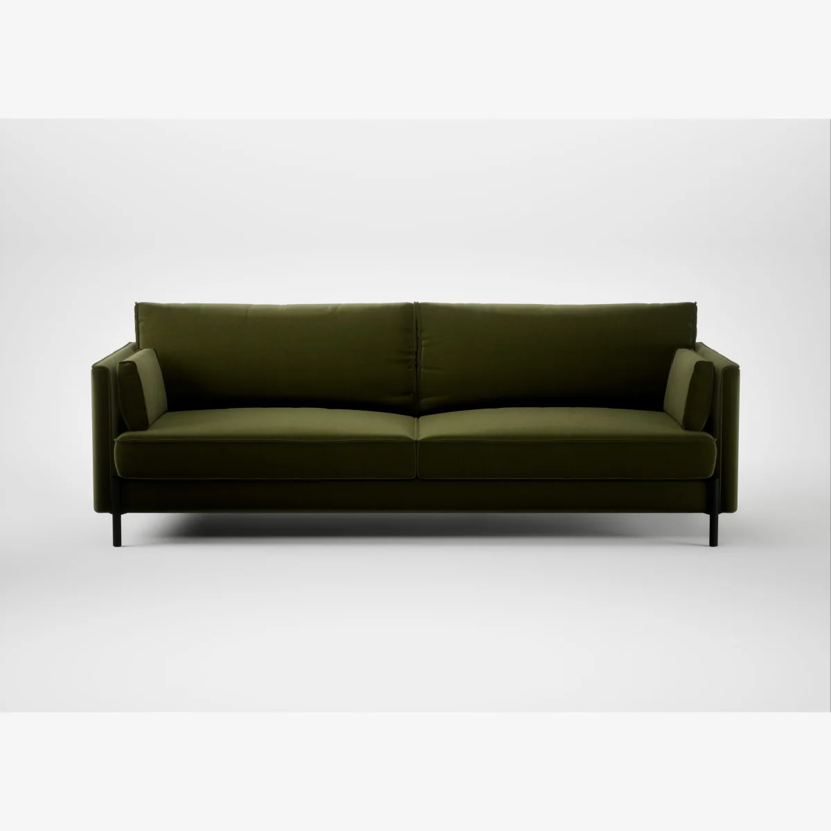 Heal's Tortona 4 Seater Sofa Cotton Velvet Evergreen Black Feet – image 1