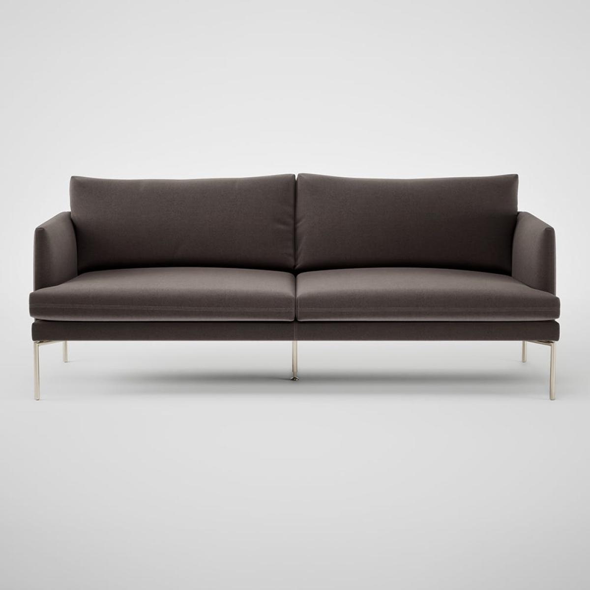 Heal's Matera 3 Seater Sofa Nobilis Velvet Sable Stainless Steel Foot – image 2