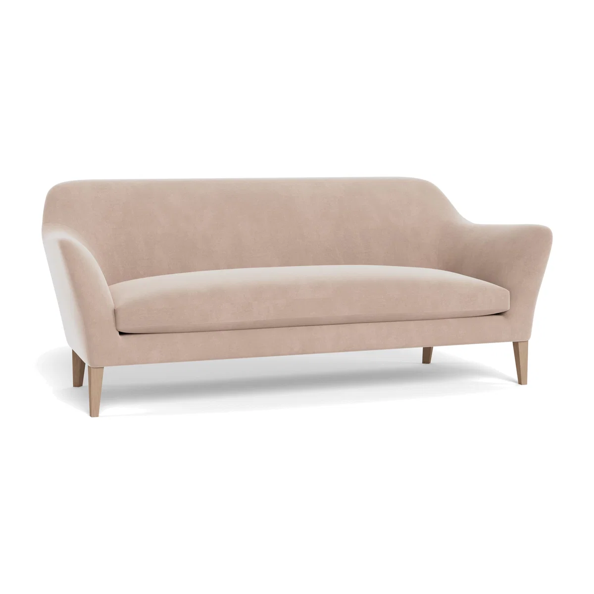 Heal's Wallis 4 Seater Sofa Smart Velvet Pebble Natural Oak Feet – image 1