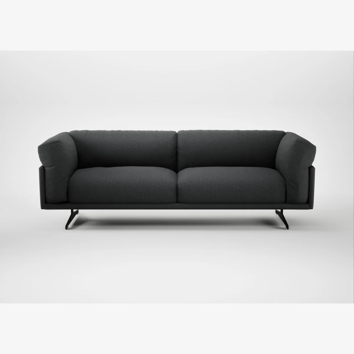 Heal's Novara 4 Seater Sofa Melton Wool Granite Black Feet – image 1