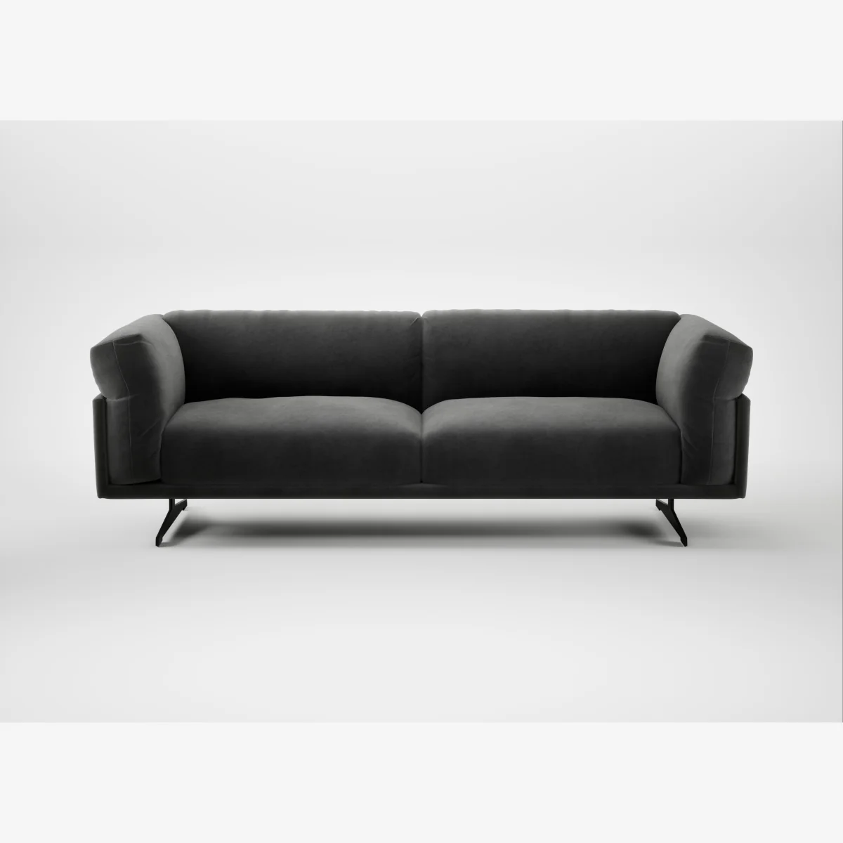 Heal's Novara 4 Seater Sofa Smart Luxe Velvet Nickel Black Feet – image 1