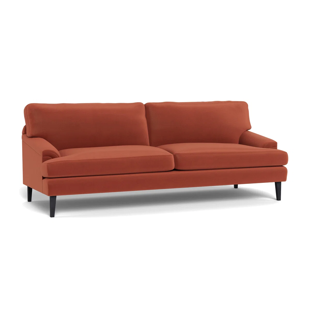 Heal's Stanton 4 Seater Sofa Smart Luxe Velvet Tawny Walnut Stained Feet – image 1