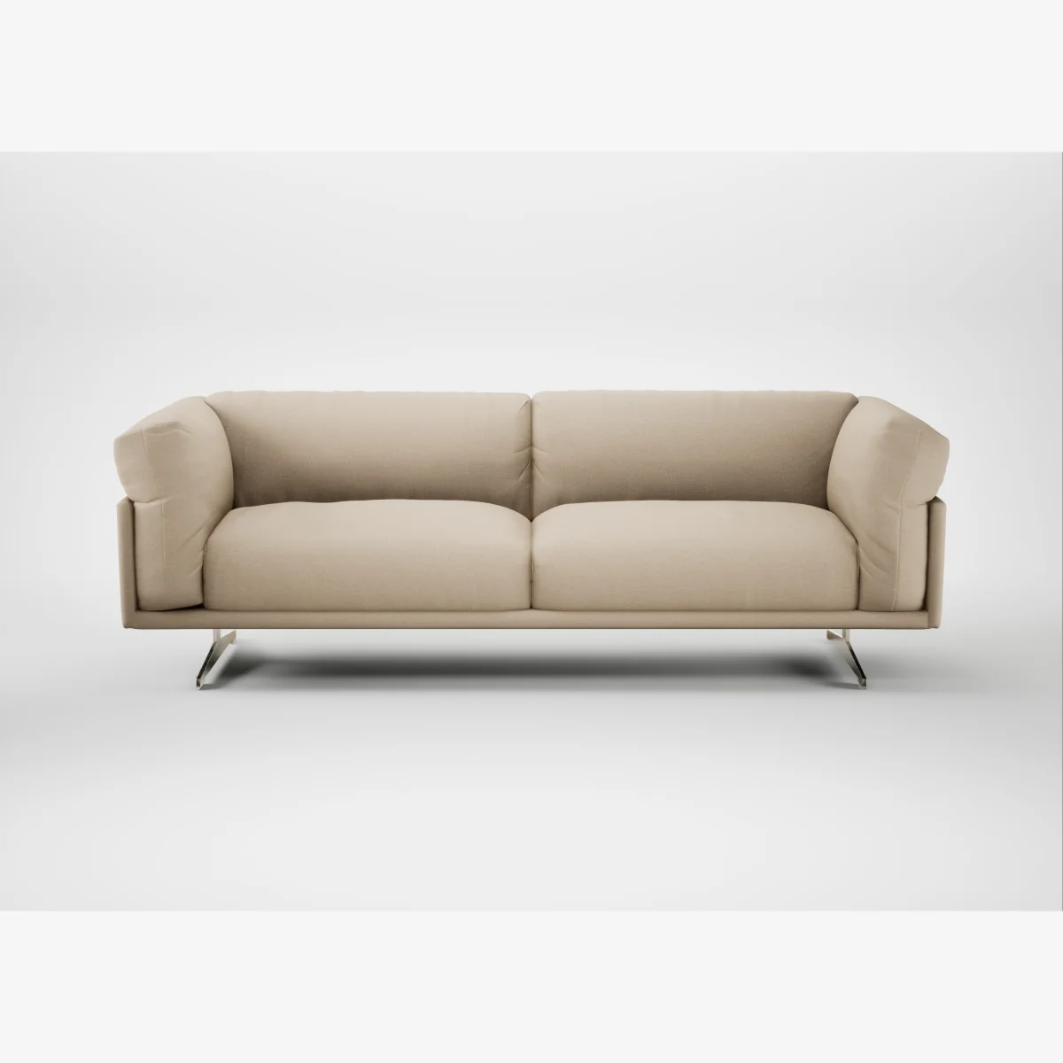 Heal's Novara 4 Seater Sofa Brushed Cotton Oat Stainless Steel Feet – image 1
