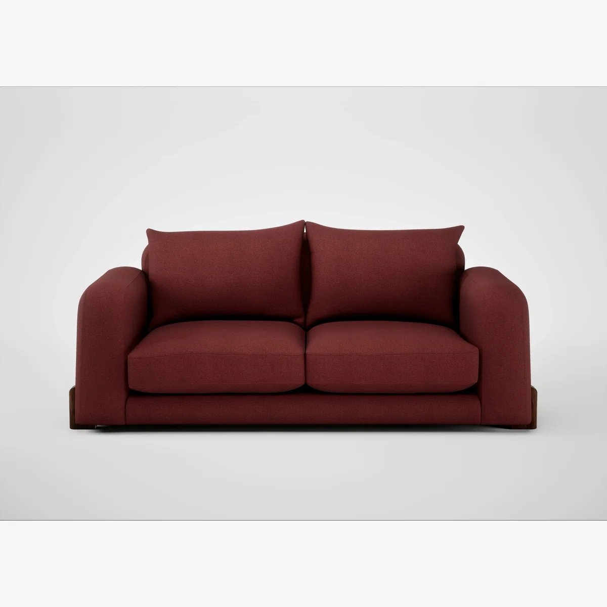 Heal's Nuvola 3 Seater Sofa Boucle Velvet Wilder Walnut Stained Feet – image 1
