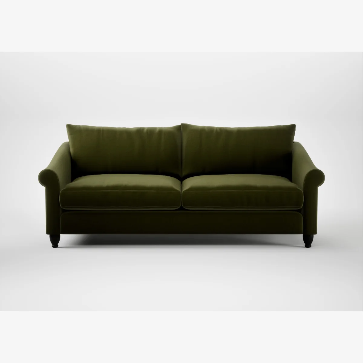 Heal's Devon 4 Seater Sofa Cotton Velvet Evergreen Black Feet – image 1