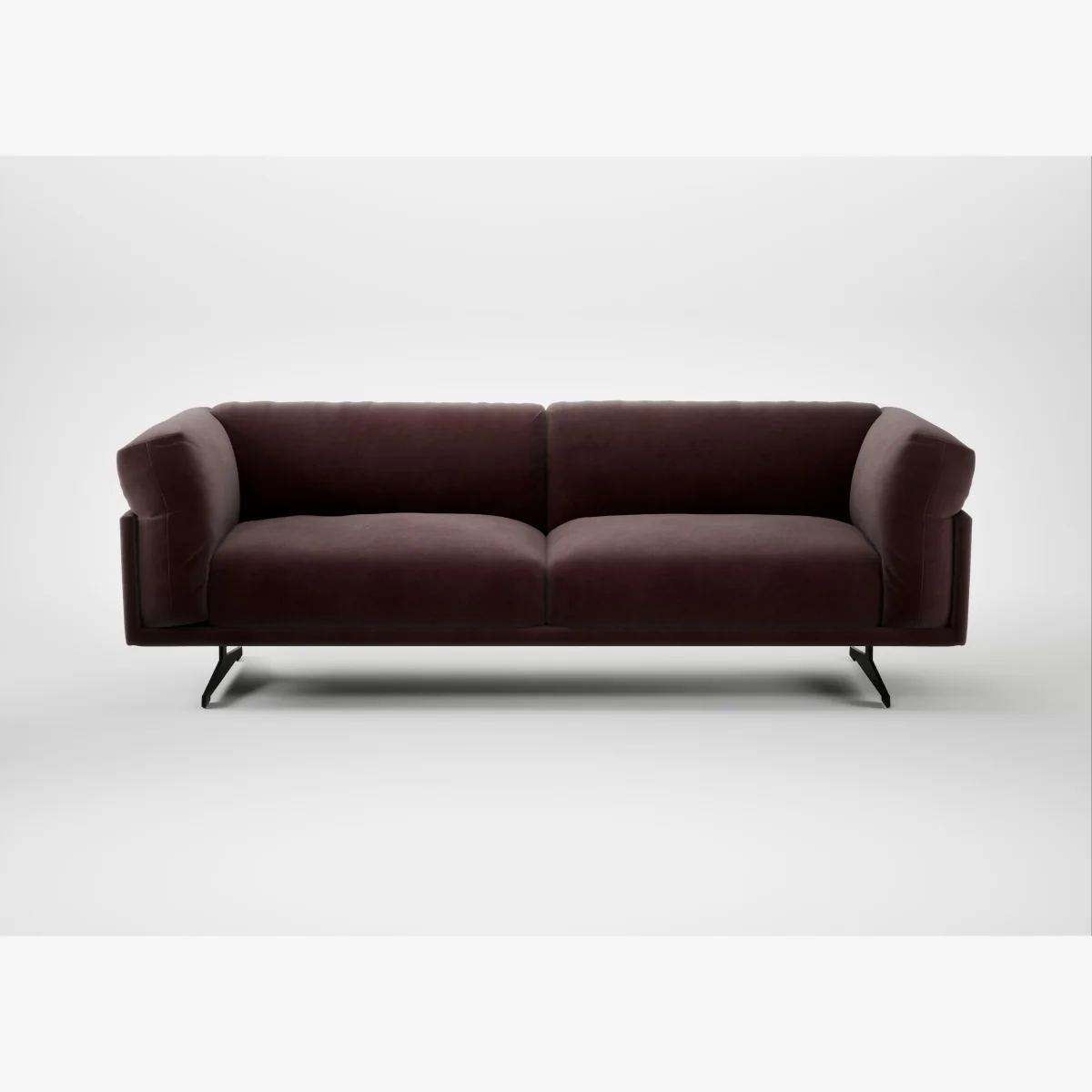 Heal's Novara 4 Seater Sofa Smart Luxe Velvet Acorn Black Feet – image 1