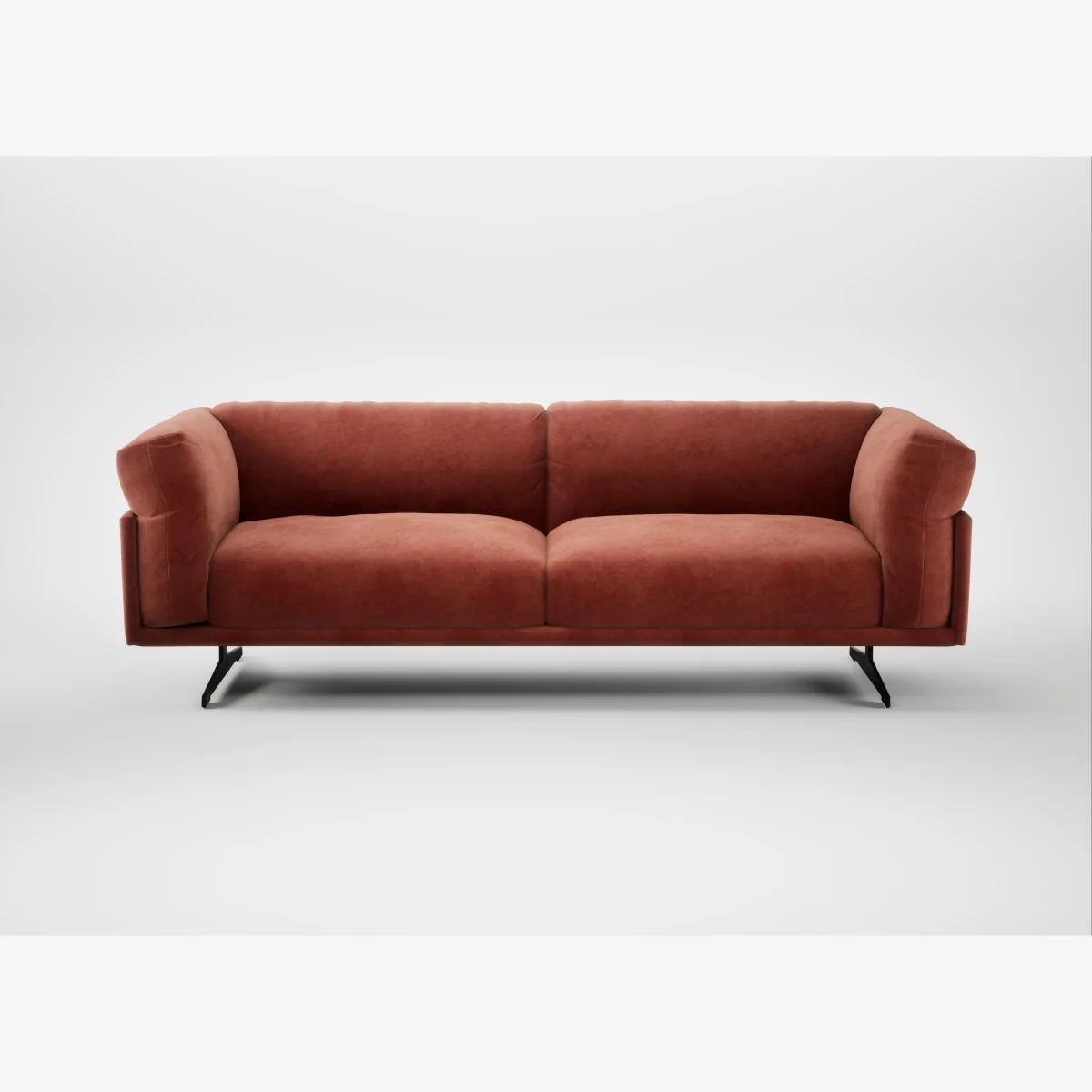 Heal's Novara 4 Seater Sofa Smart Luxe Velvet Tawny Black Feet – image 1